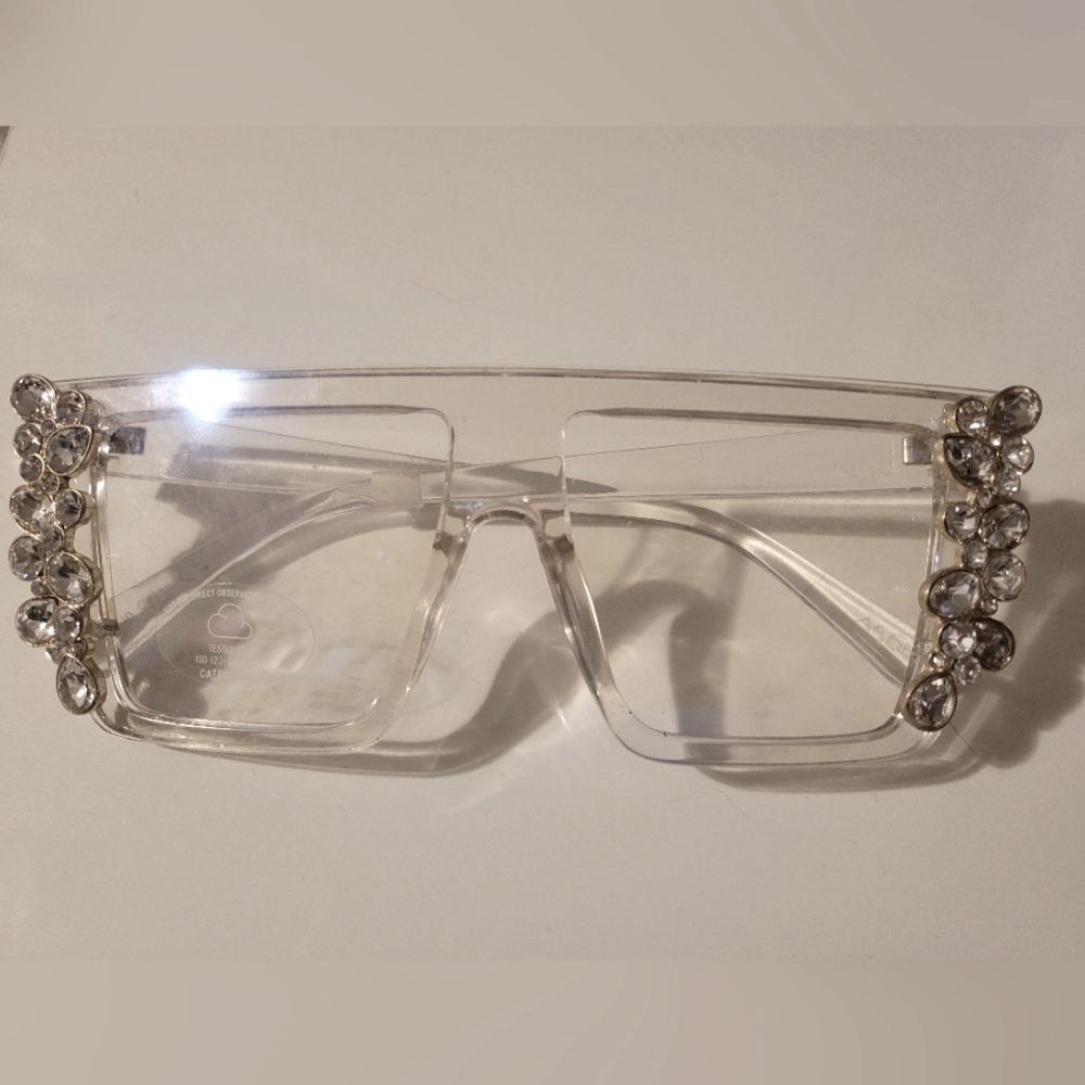 New Rhinestone Shield Glasses